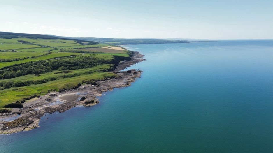 Aerial view of the Ayrshire coastline near Dunure, illustrating the county GlasgowTrader's Ayrshire trades hub covers
