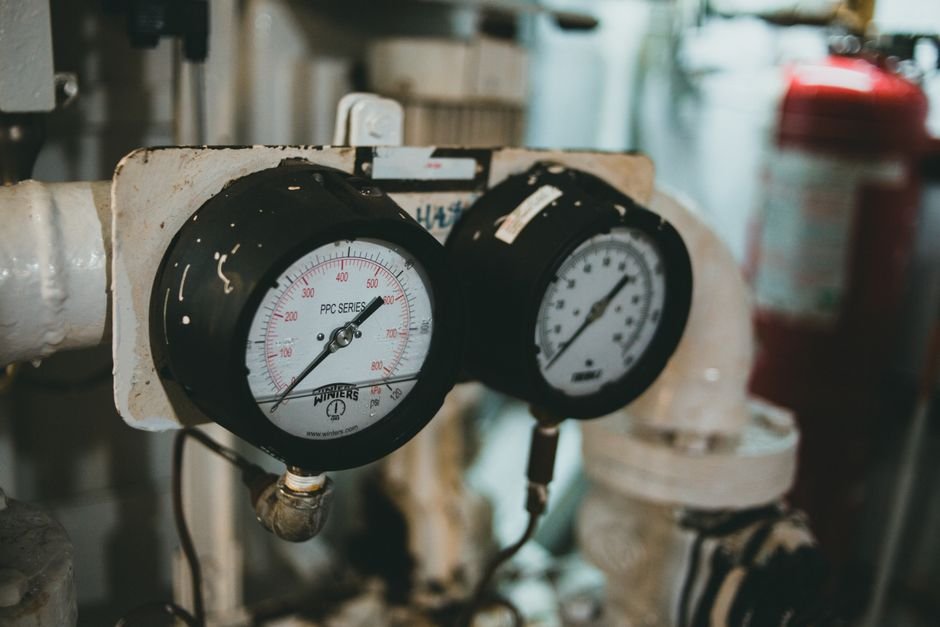 Close-up of a pressure gauge dial, the kind worth checking on a boiler before calling an emergency plumber on the North Ayrshire coast