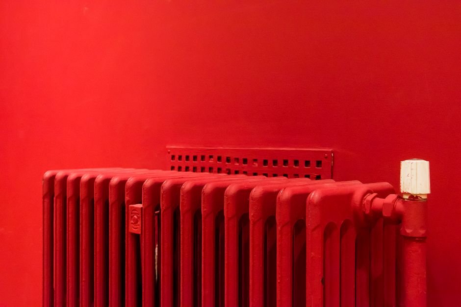 Wall-mounted central heating radiator, the kind of fitting a Coatbridge or Airdrie plumber checks when a boiler repair or replacement is on the cards